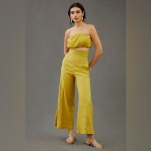 BY ANTHROPOLOGIE BANDEAU & PANTS SET- Size Small in Mustard Yellow